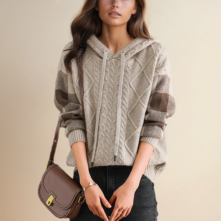 Veronica – Cable Knit Hooded Jumper