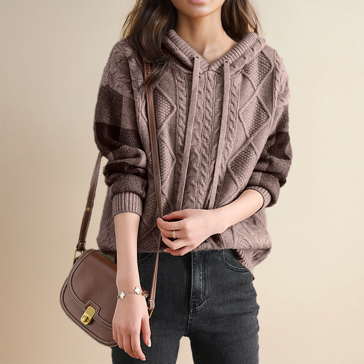 Veronica – Cable Knit Hooded Jumper
