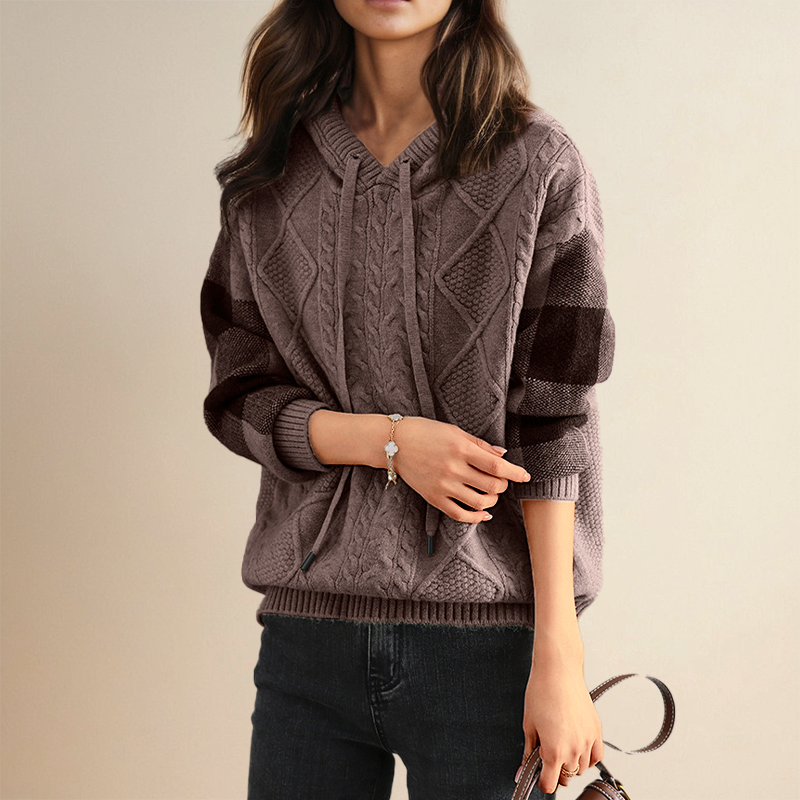 Veronica – Cable Knit Hooded Jumper