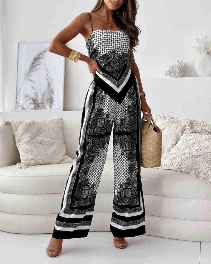 Carolanne | Holiday Ready Stylish Lace-Up Vest & Trousers Two-Piece Set Dress