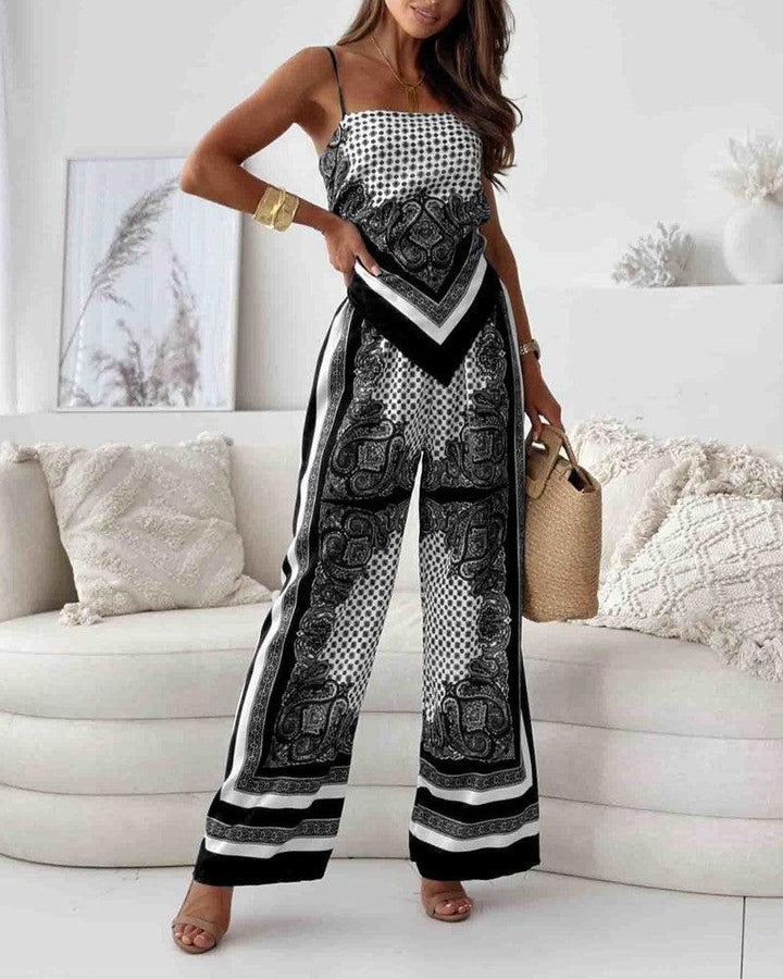 Carolanne | Holiday Ready Stylish Lace-Up Vest & Trousers Two-Piece Set Dress