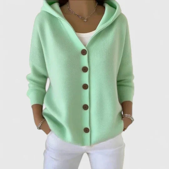 Roisin – Hooded Button-Down Knit Cardigan