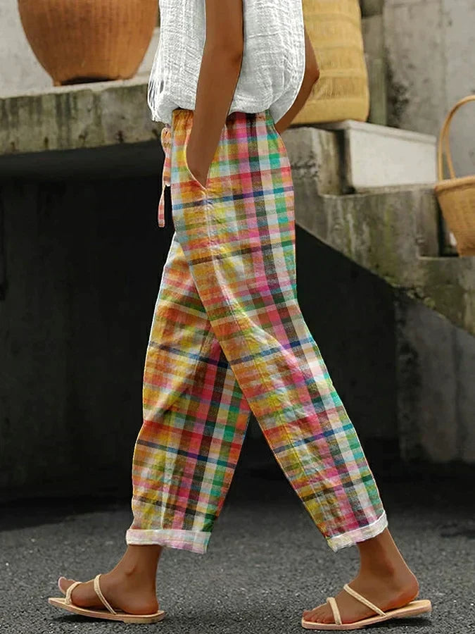 Jimena | Comfortable Checkered Trousers
