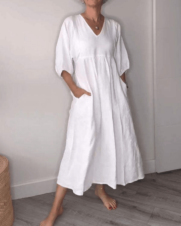 Clodagh – Relaxed V-Neck Midi Dress
