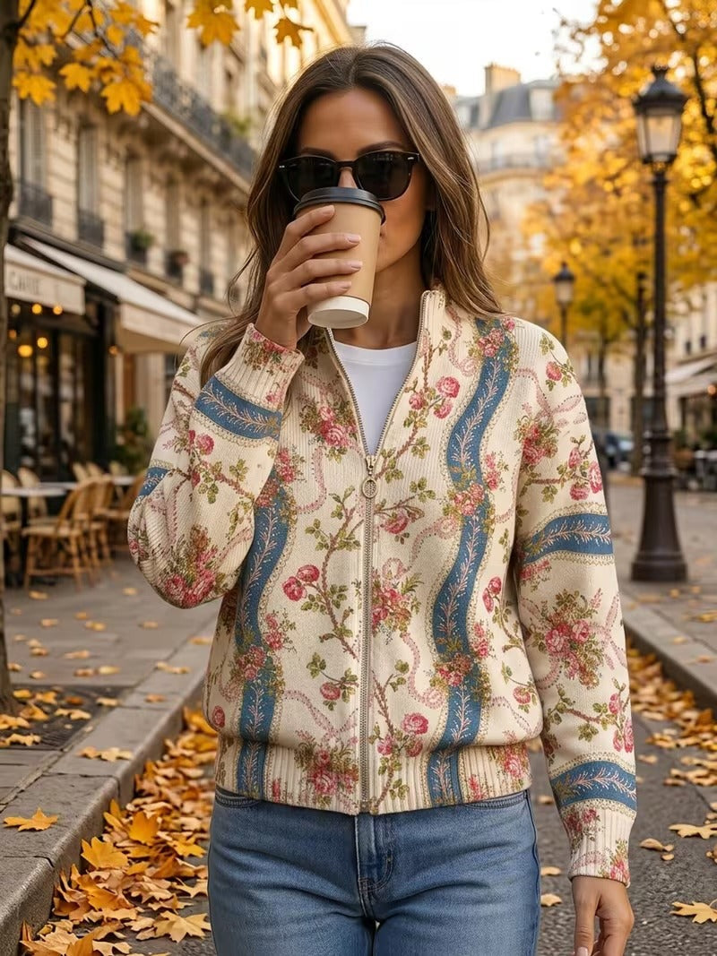 Annabel – Climbing Rose Floral Zip Jacket