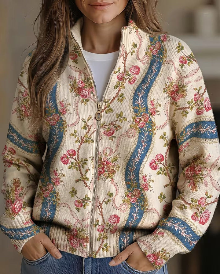 Annabel – Climbing Rose Floral Zip Jacket