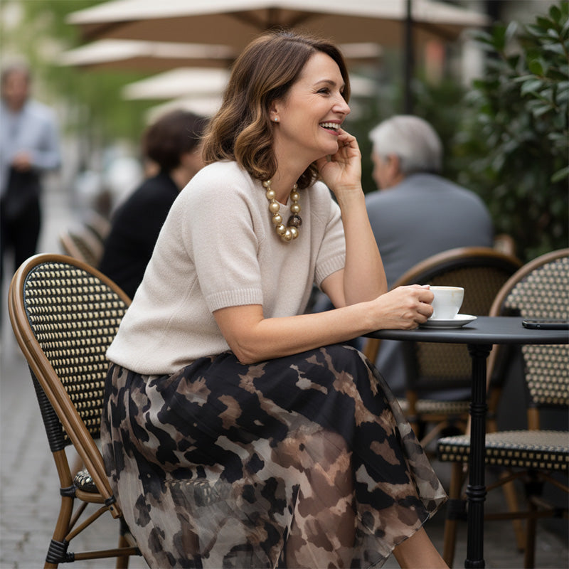 Precious | Leopard Flowy Skirt and Jumper Set