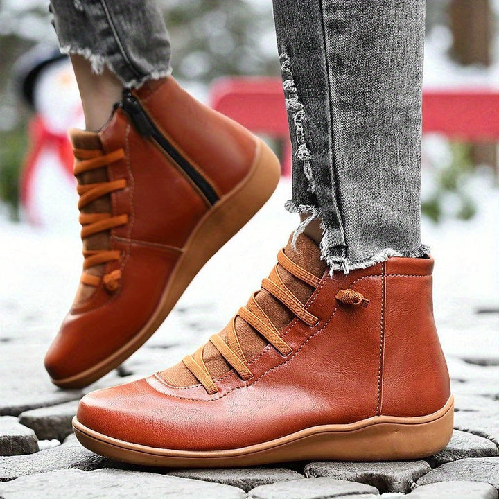 Mavis – Lace-Up Ankle Boots with Side Zip