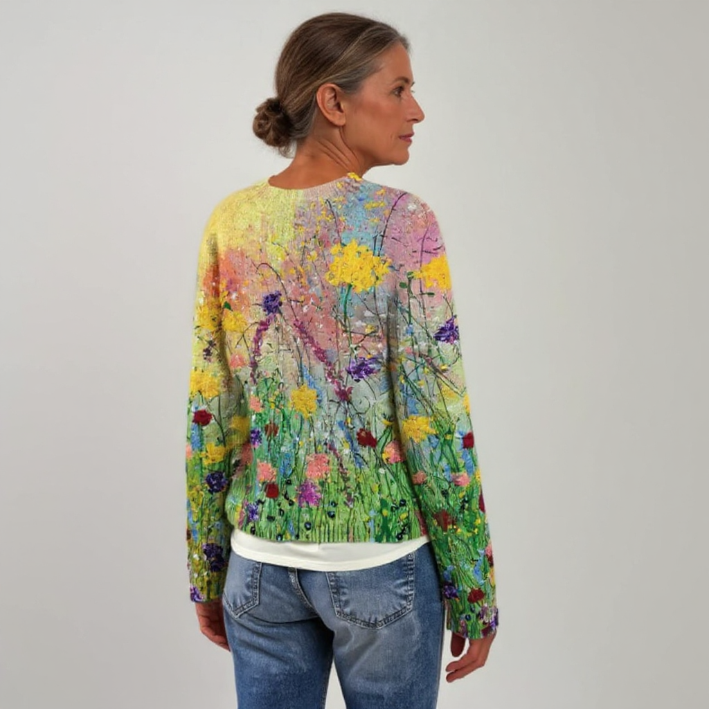 Gwendolen – Wildflower Print Long Sleeve Jumper