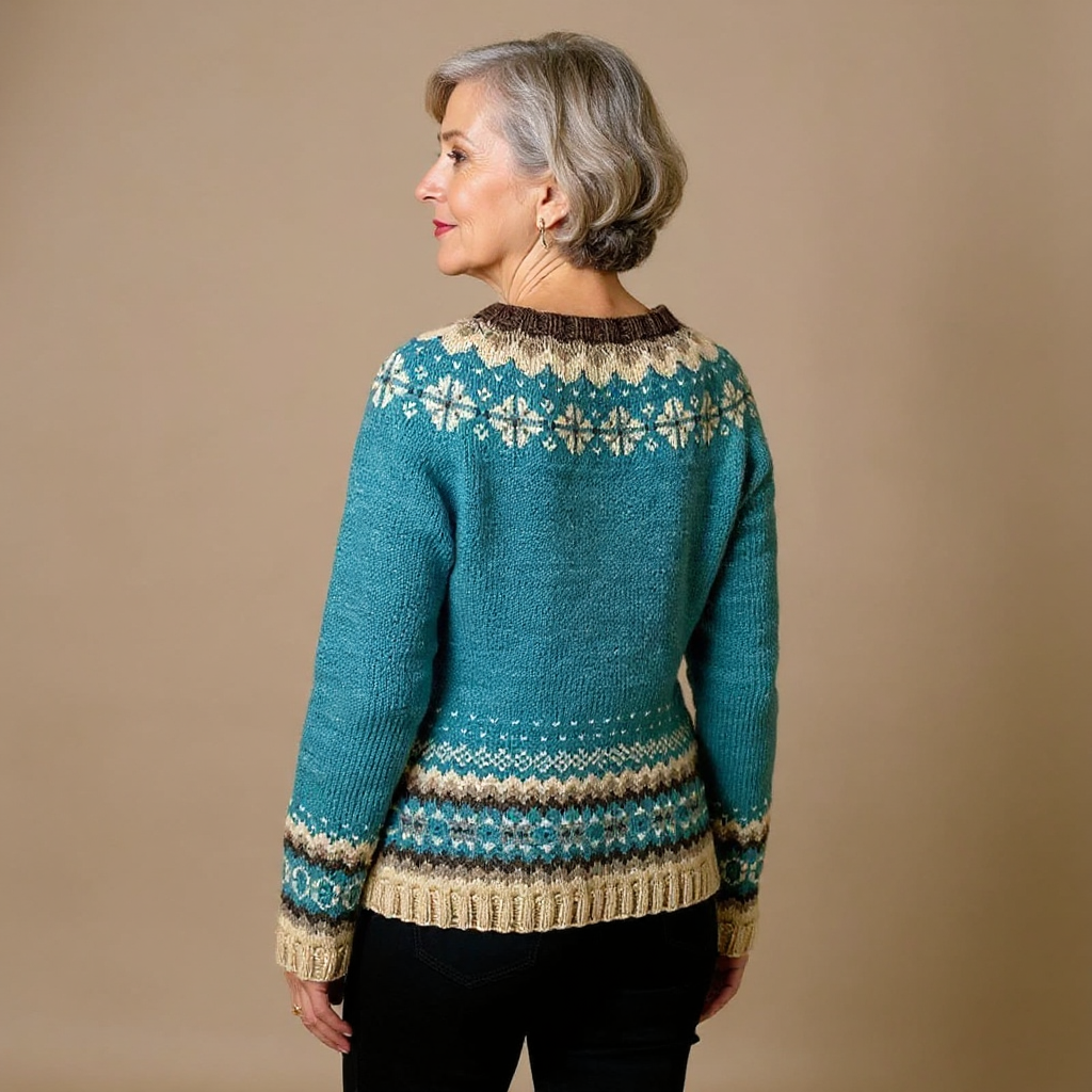 Linda – Fair Isle Knit Button-Up Cardigan