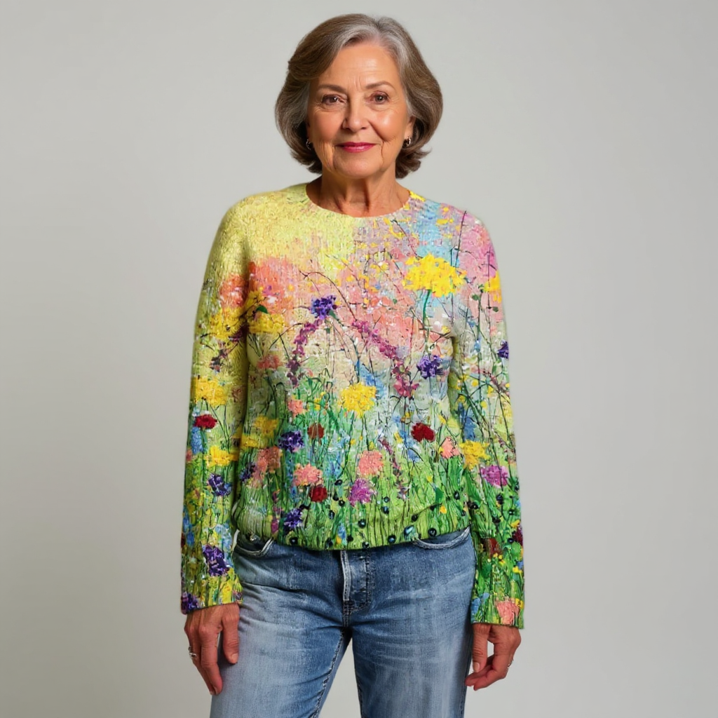 Gwendolen – Wildflower Print Long Sleeve Jumper