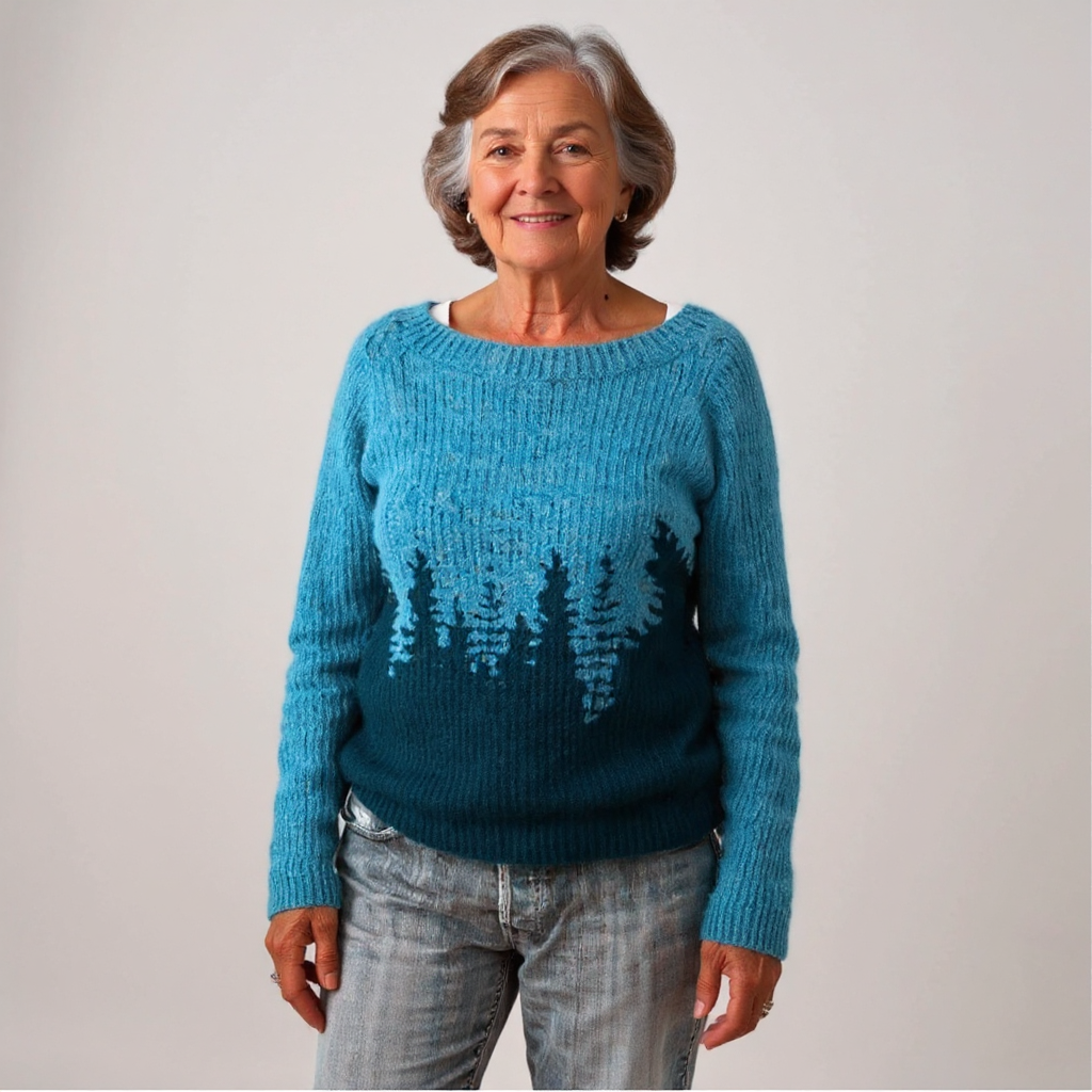 Tessa – Forest Print Knit Jumper