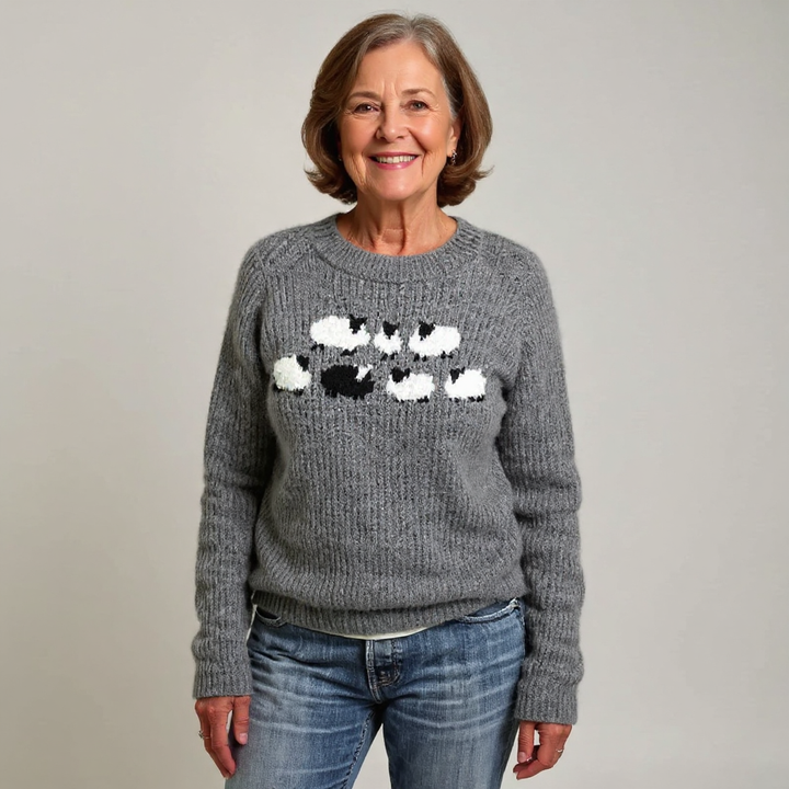 Drusilla – Charming Sheep Motif Knit Jumper