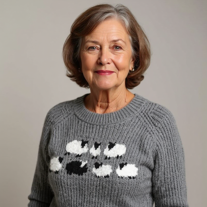 Drusilla – Charming Sheep Motif Knit Jumper
