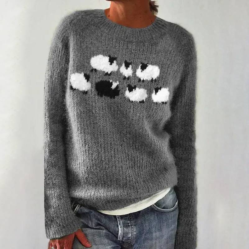 Drusilla – Charming Sheep Motif Knit Jumper