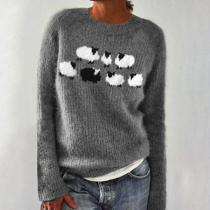 Drusilla – Charming Sheep Motif Knit Jumper