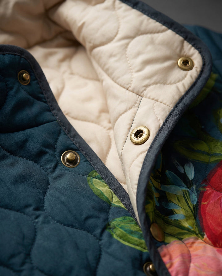 Etta – Vintage Floral Print Quilted Jacket