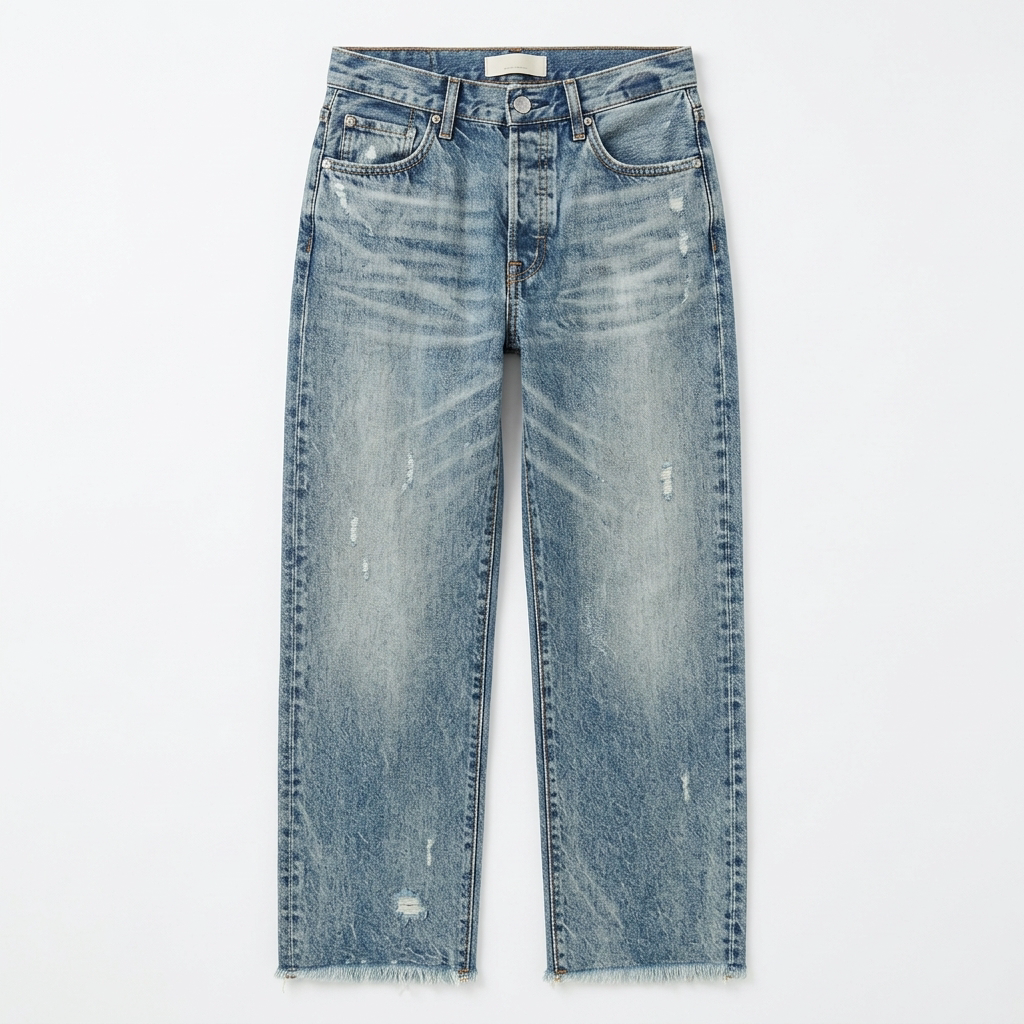 Zillah – Cropped Straight Leg Fringed Jeans