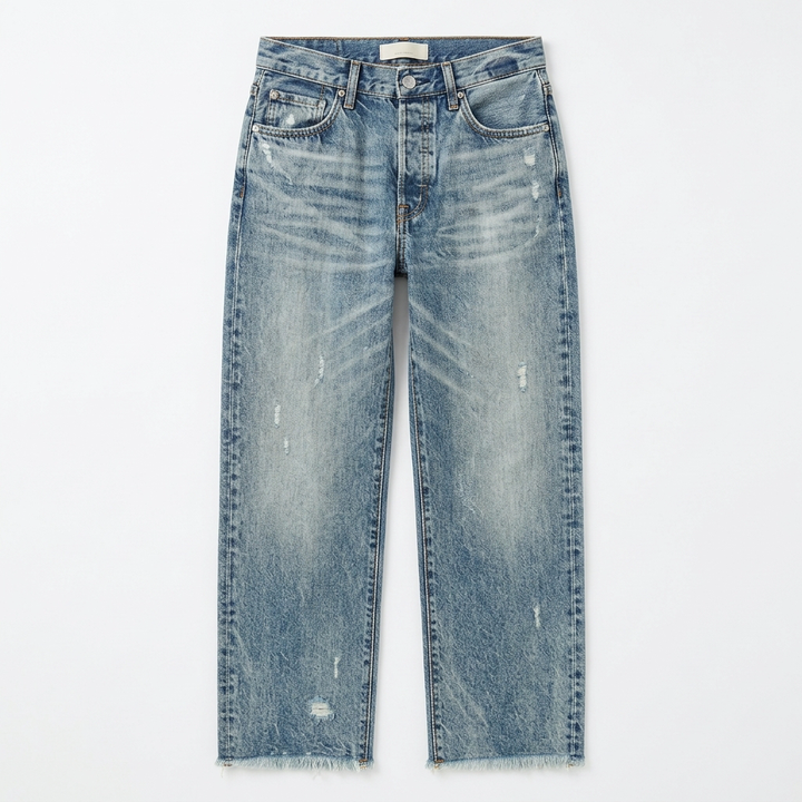 Zillah – Cropped Straight Leg Fringed Jeans