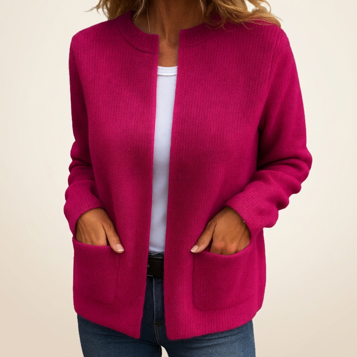Gladys – Ribbed Open-Front Cardigan
