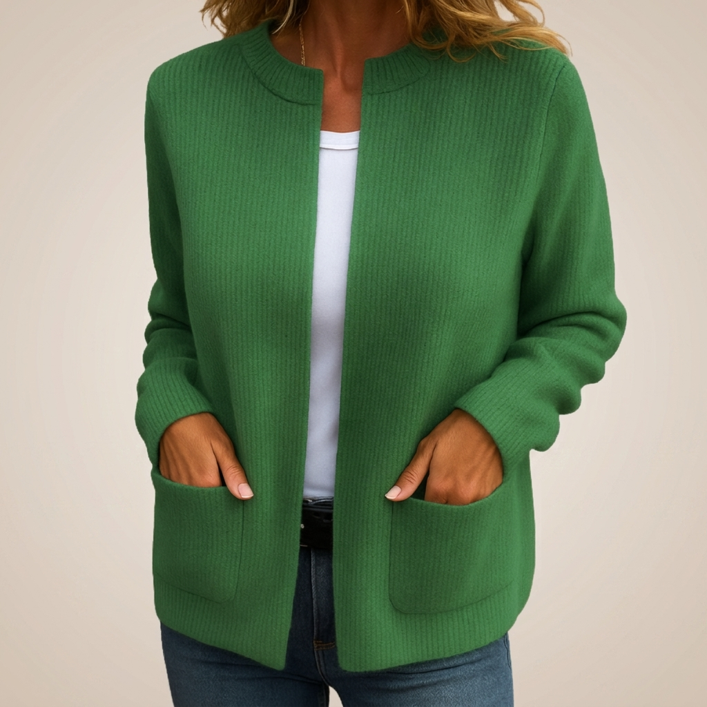 Gladys – Ribbed Open-Front Cardigan