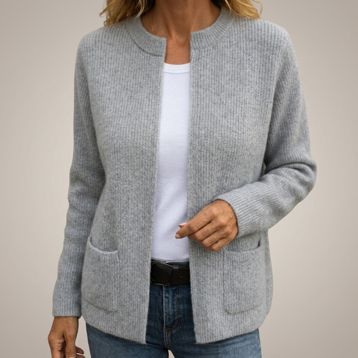 Gladys – Ribbed Open-Front Cardigan