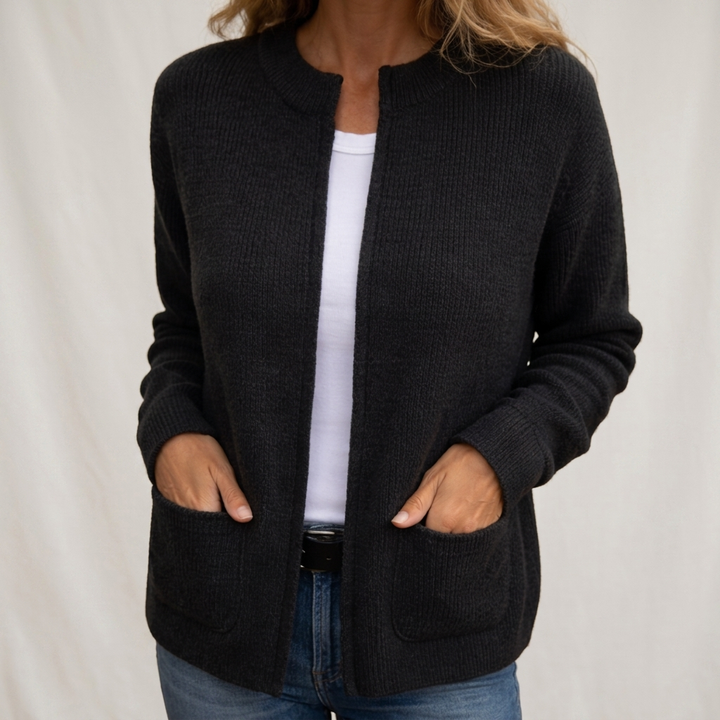Gladys – Ribbed Open-Front Cardigan
