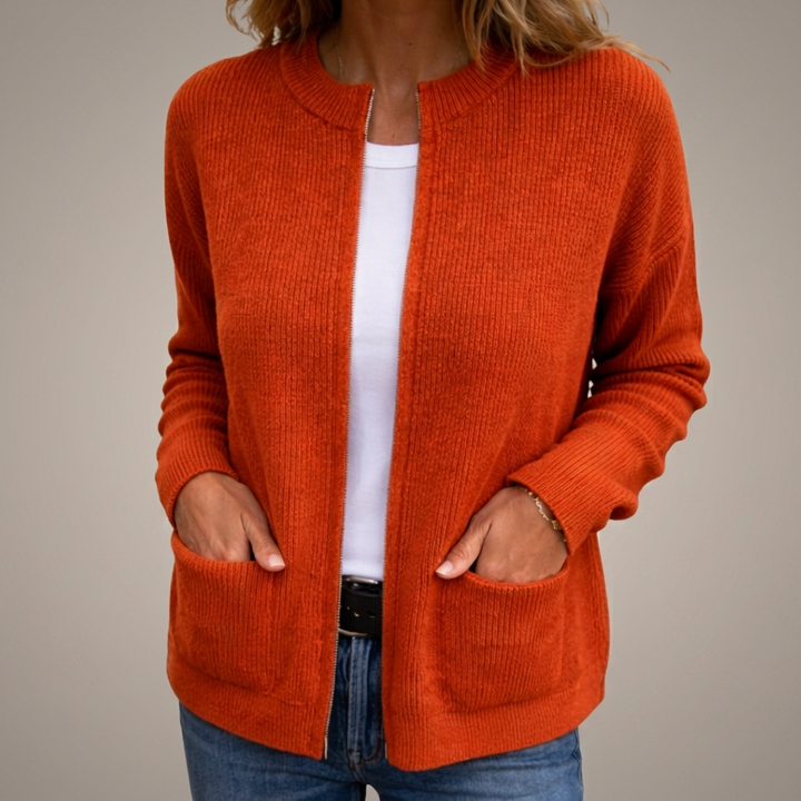 Gladys – Ribbed Open-Front Cardigan