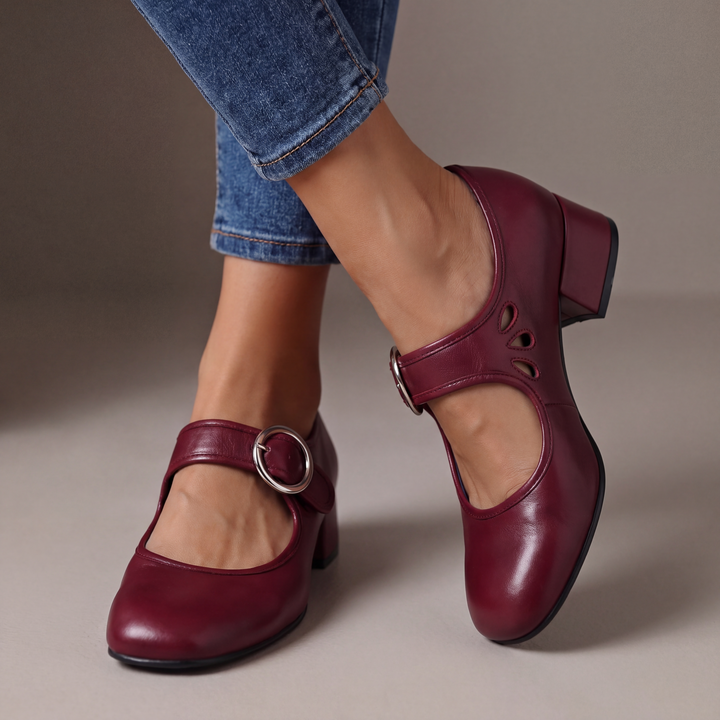 Jill – Buckle Strap Block Heel Mary Janes