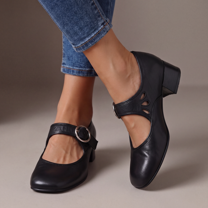 Jill – Buckle Strap Block Heel Mary Janes