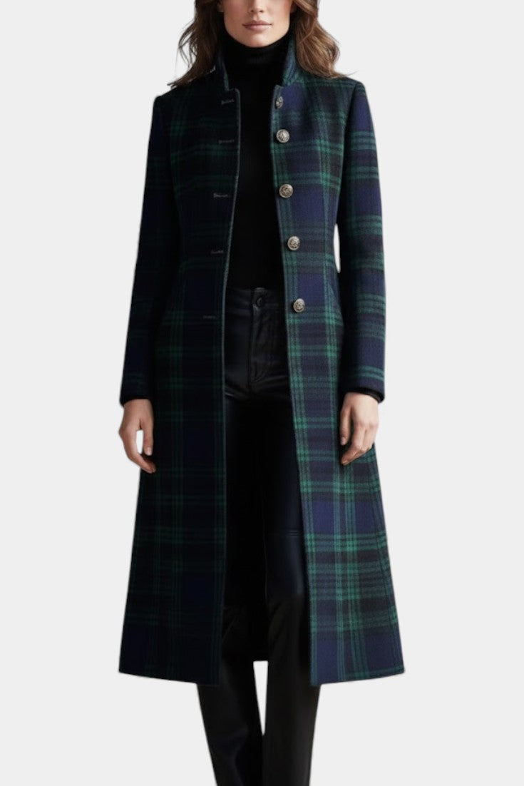 Trudy – Elegant Plaid Tailored Coat