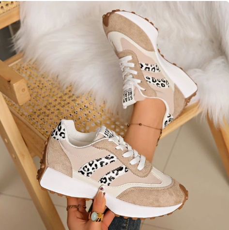 Octavia – Leopard Print Lace-Up Trainers