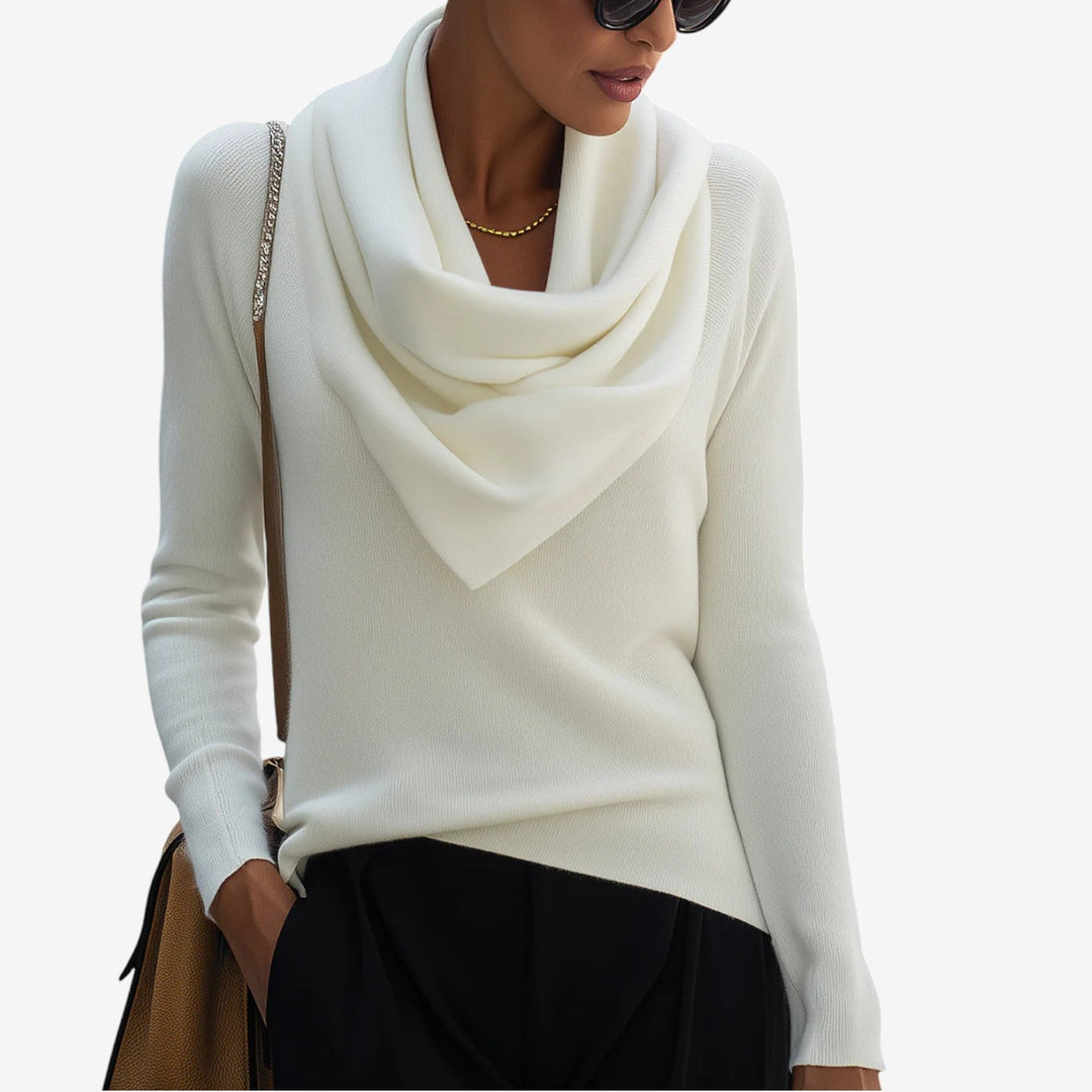 Blanche – Draped Cowl Neck Knit Jumper