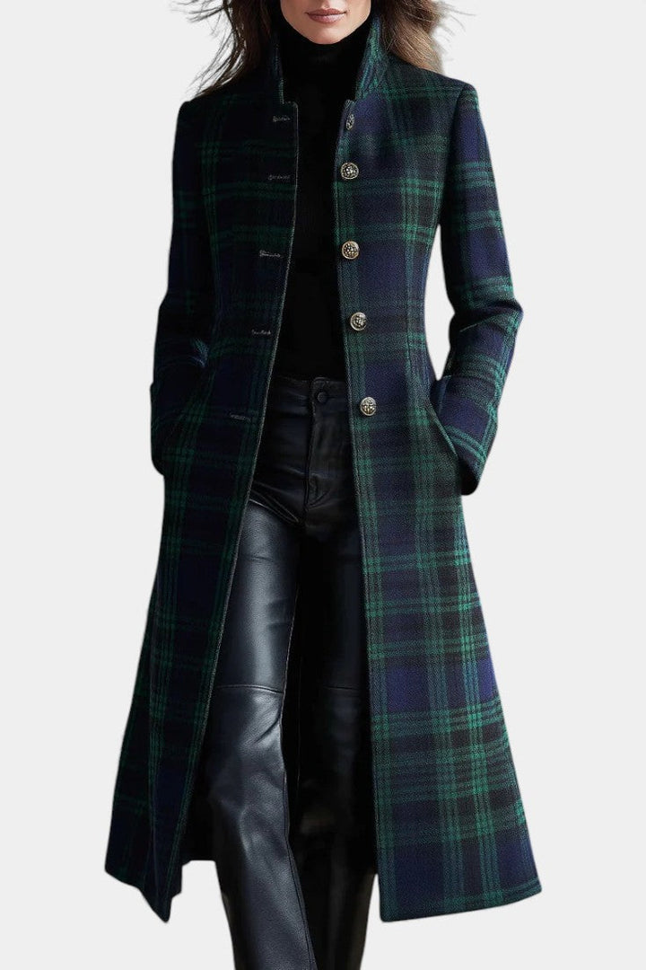 Trudy – Elegant Plaid Tailored Coat