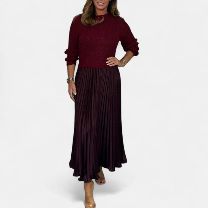 Karlee | Maxi Dress with Jumper and Pleated Skirt