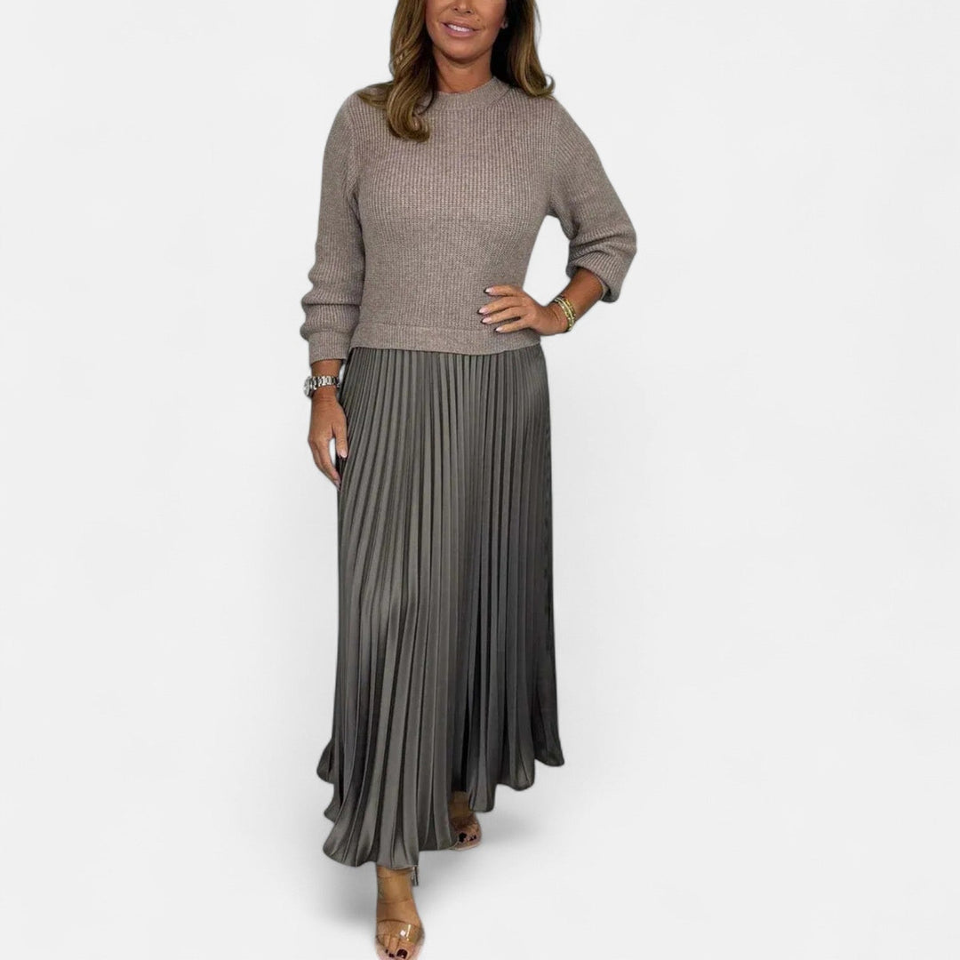 Karlee | Maxi Dress with Jumper and Pleated Skirt