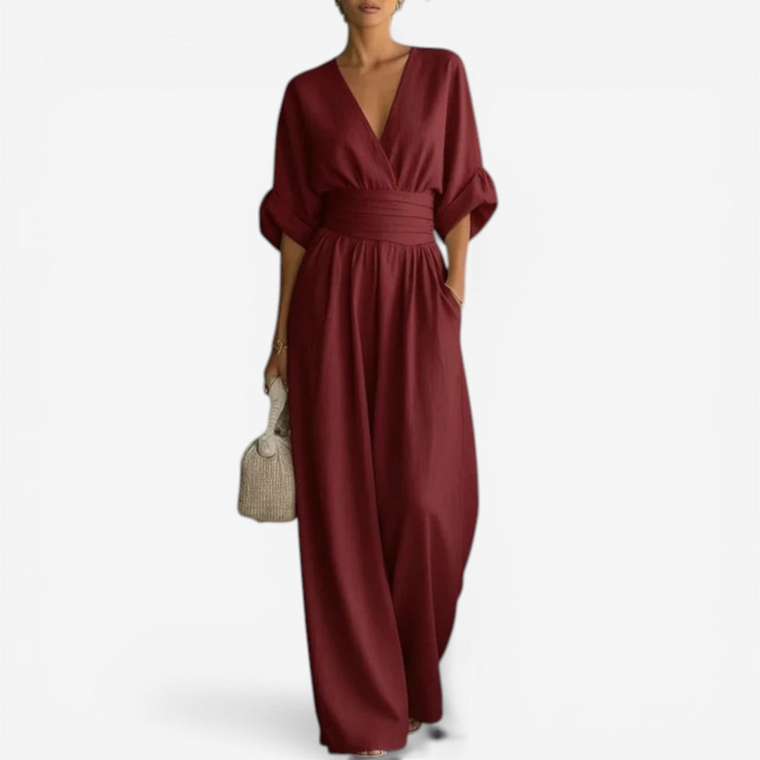 Genevieve – Wide Leg Cinched Waist Jumpsuit