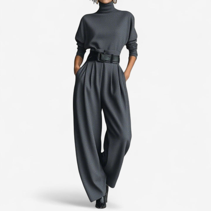 Lettie – Sophisticated Wide Leg Turtleneck Jumpsuit