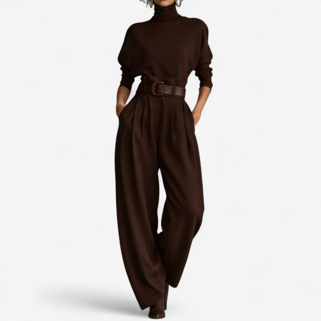 Lettie – Sophisticated Wide Leg Turtleneck Jumpsuit