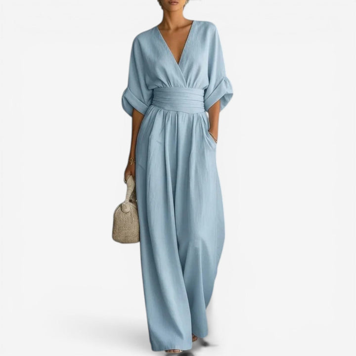 Genevieve – Wide Leg Cinched Waist Jumpsuit