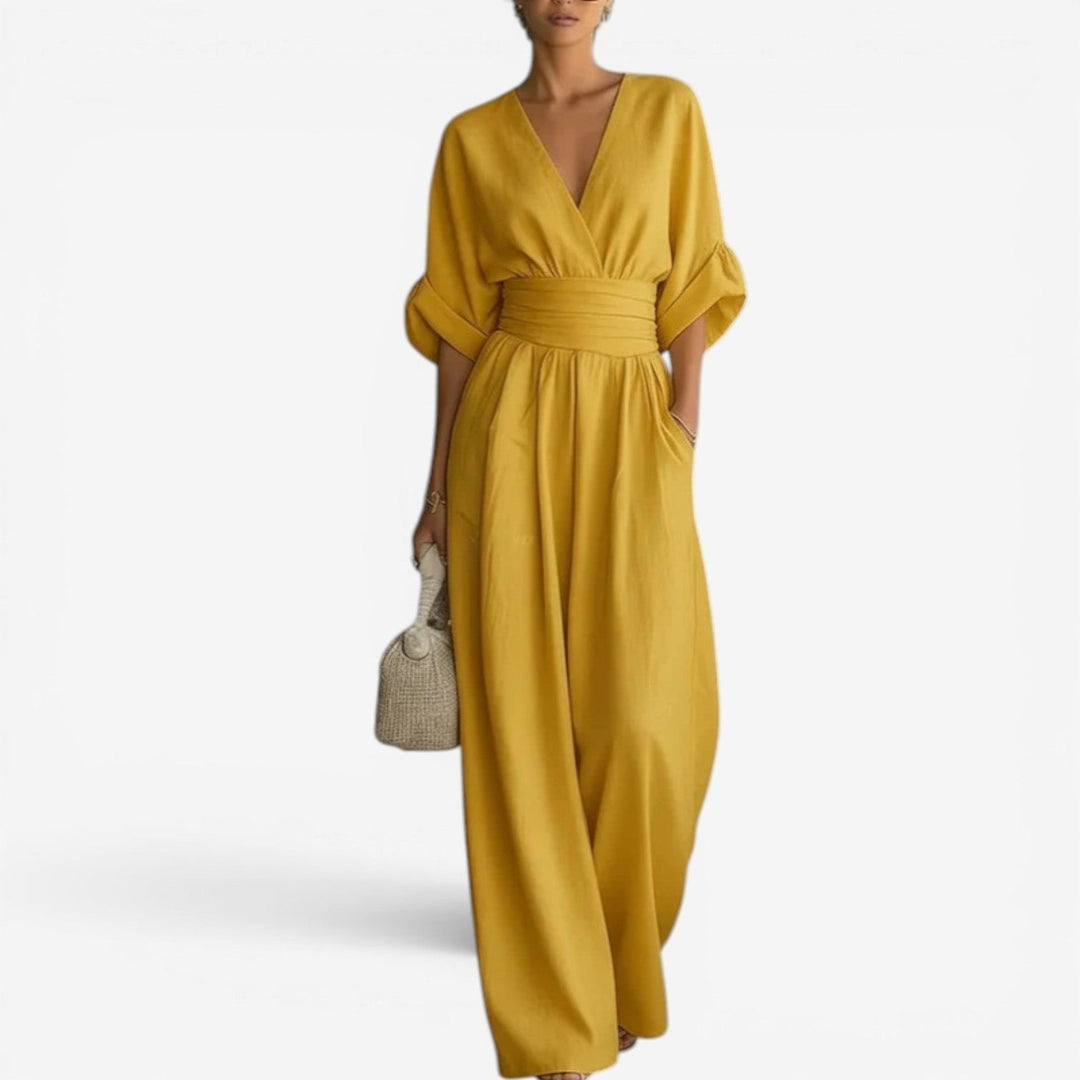 Genevieve – Wide Leg Cinched Waist Jumpsuit