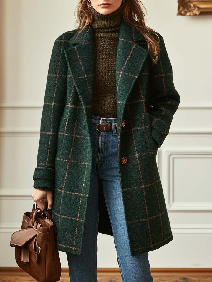 Doris – Retro Plaid Tailored Coat