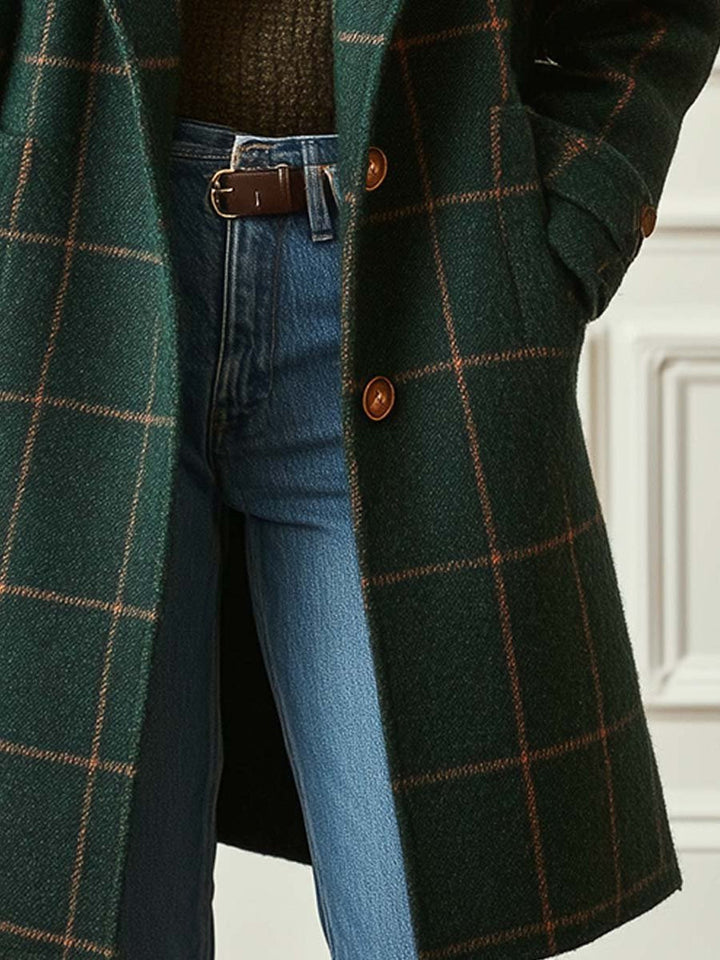 Doris – Retro Plaid Tailored Coat