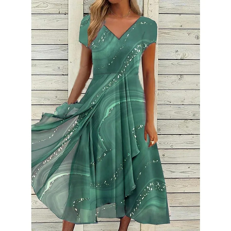 Maudie | V-Neck Midi Dress