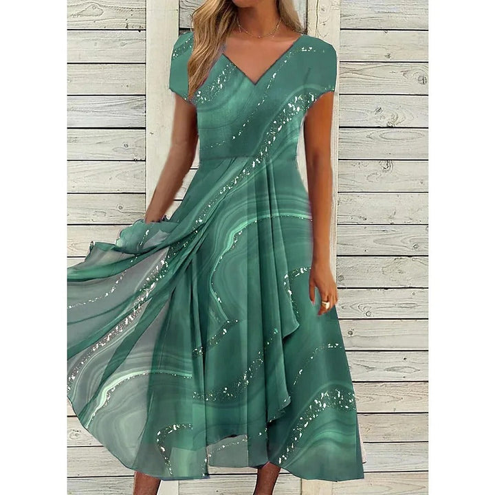 Maudie | V-Neck Midi Dress