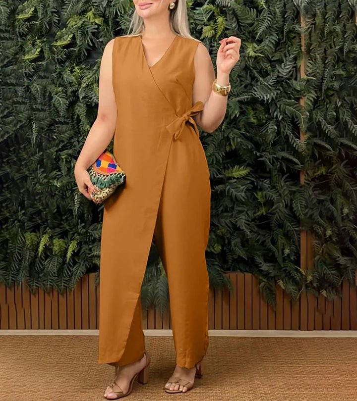 Elspeth – Sleeveless Wrap-Front Jumpsuit
