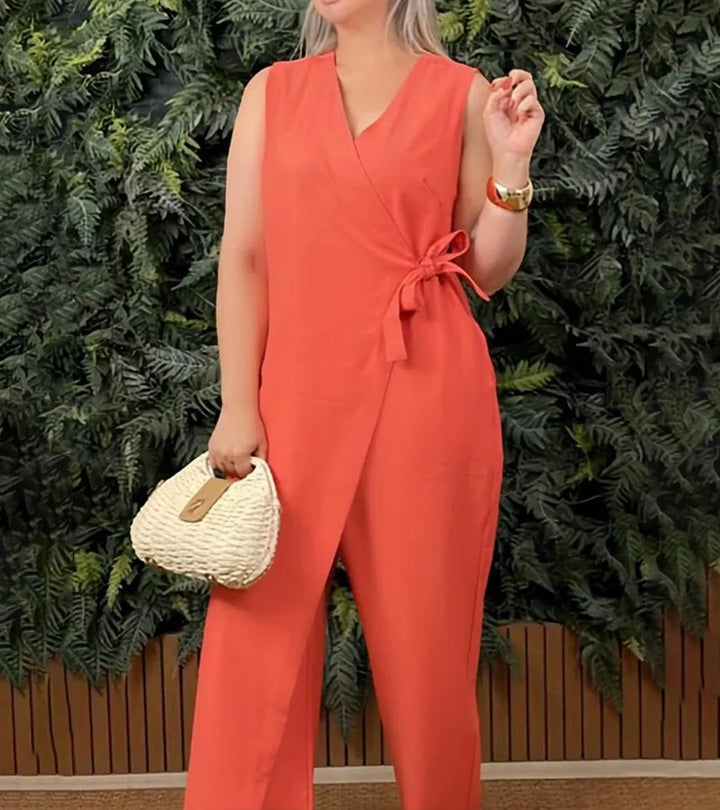 Elspeth – Sleeveless Wrap-Front Jumpsuit