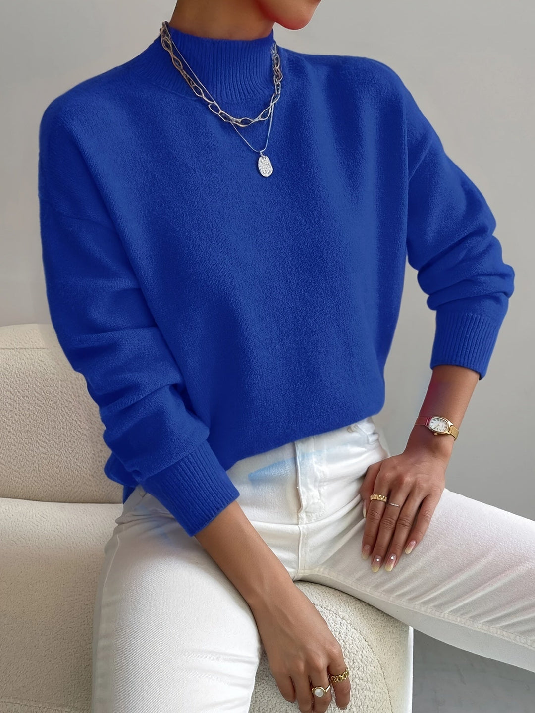 Verity – Mock Neck Knit Jumper