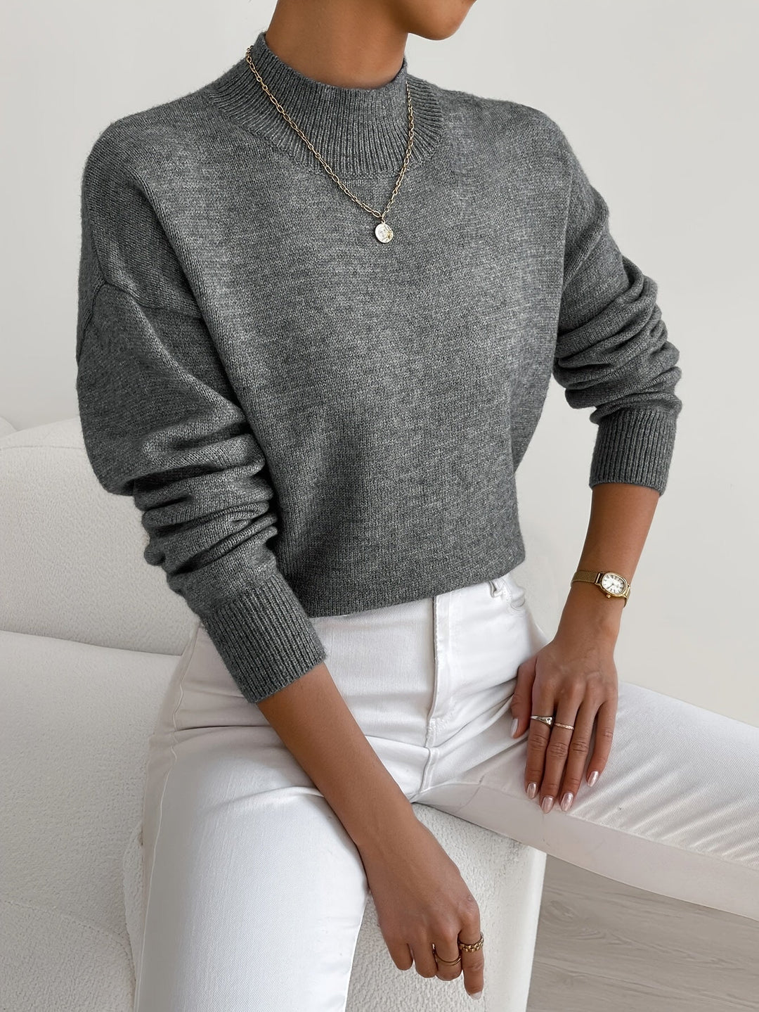 Verity – Mock Neck Knit Jumper