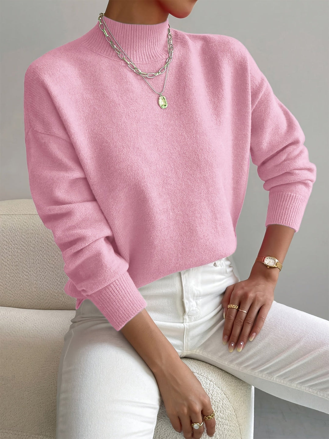 Verity – Mock Neck Knit Jumper